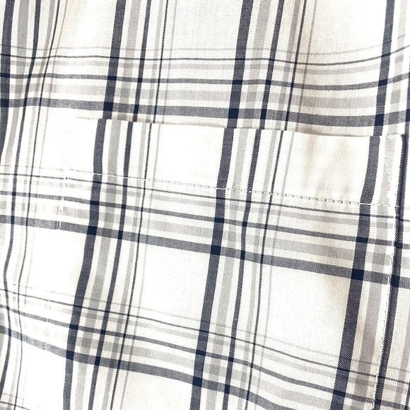 Wrangler Mens Shirt L Gray White Plaid Checkered Wrinkle Resist Button Down - Picture 9 of 9